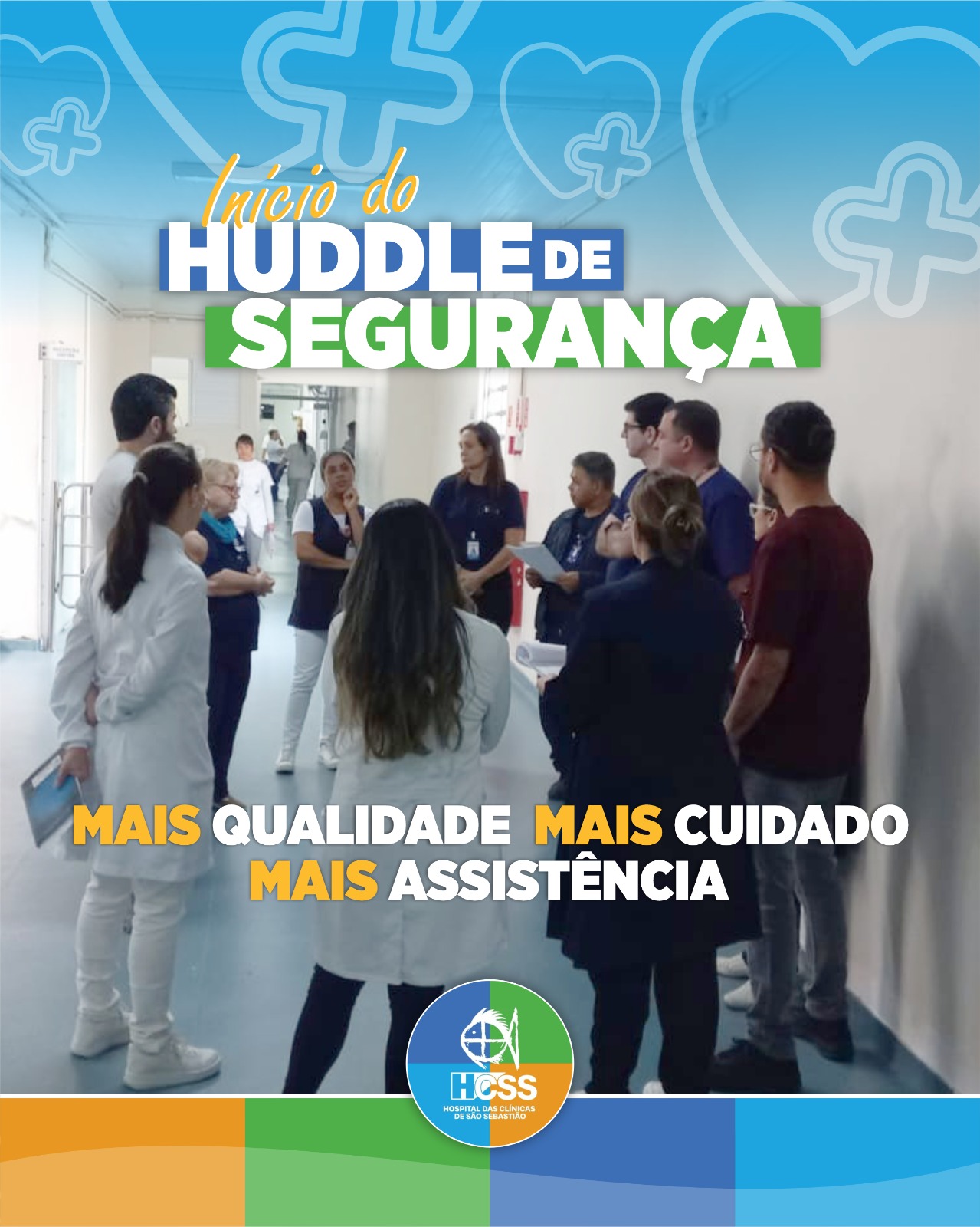 Equipe reunida em Huddle de Segurança